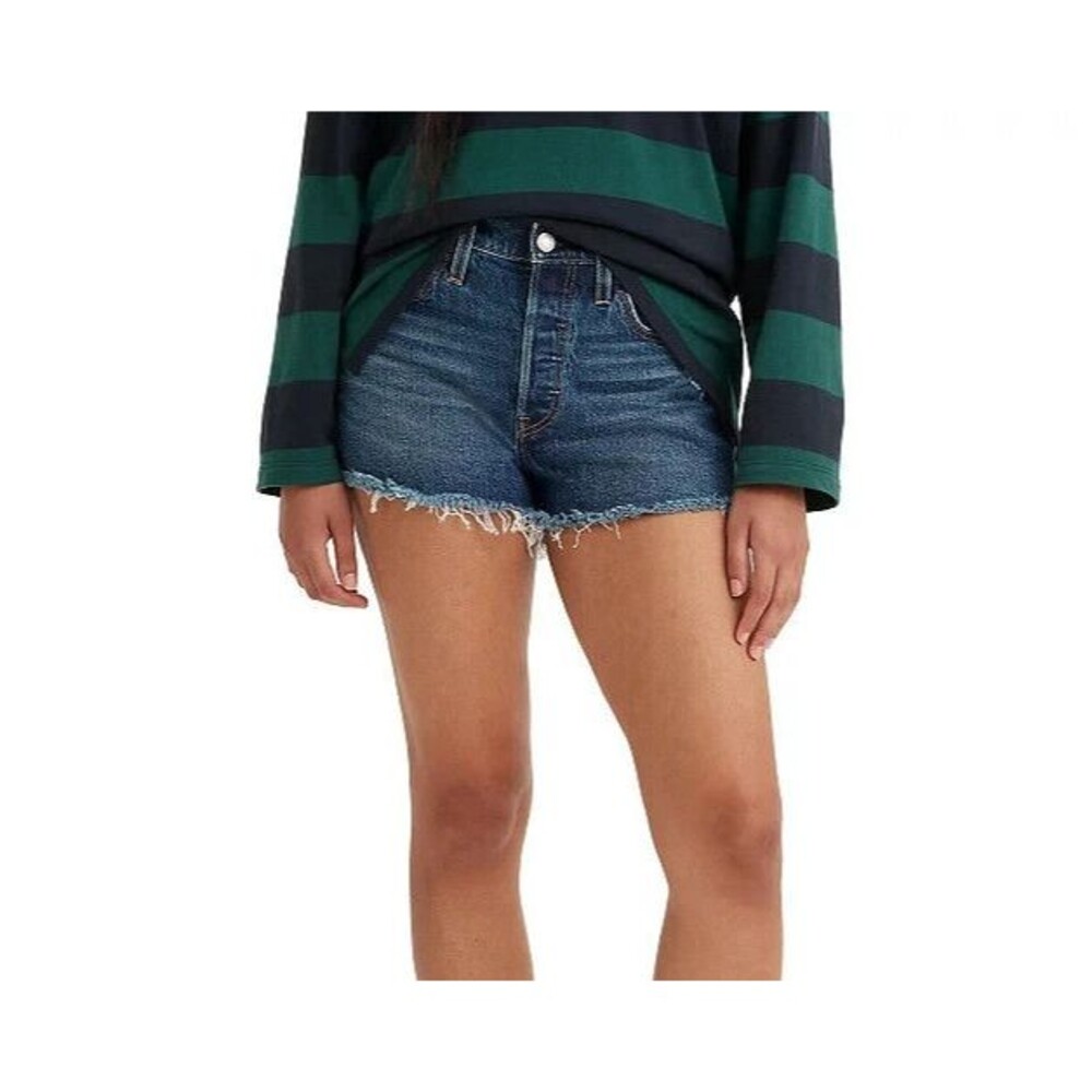 Levis Women's Dark Wash Denim Cut-off Button-Fly 501 Jean Shorts Size 29 NWOT